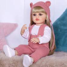 KEIUMI 圣诞节 22 英寸/55 厘米重生婴儿娃娃 金发蓝眼 新生婴儿娃娃 儿童玩伴 DIY 早期教育玩具 - 22寸 - 查看 4