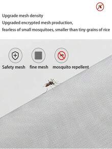Màn chống muỗi màu xám mới có khóa kéo, dễ dàng tự lắp đặt, không cần khoan, lưới chống muỗi và côn trùng dán vô hình. - Phía bên trái màu xám mở - Xem 5