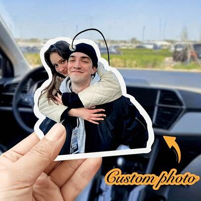 2D Flat Design, 1-Piece Custom Photo Car Hanging Ornament - Personalized Rearview Mirror Decoration, Transparent Acrylic Interior Hanging Decoration - Easy Clip-On Installation Suitable For Sedans, Trucks, SUVs - Unique Gift For Drivers On Birthdays, Anniversaries, And Valentine's Day - Customizable Vehicle Accessory, Easy To Install Car Decoration