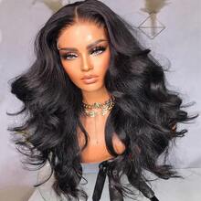 13x4 Body Wave Lace Front Wigs Human Hair Pre Plucked Small Knots With Baby Hair 200 Density 28 Inch HD Full Frontal Glueless Human Hair Wigs For Women Mother Gift Ideas - Natural Black - 查看 3