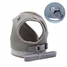 新款狗牽繩背心式反光貓胸背帶套裝，附反光條，適合戶外與夜間活動，適用於貓狗，含牽繩 - 彩色 - 查看 21