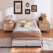 Base Cama Individual Flotante,Base de Cama LED con estación de Carga,con láminas de Acero de Alta Resistencia,sin somier,fácil de ensamblar (Individual) - Matrimonial - Ver 5