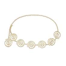 Niche High-End Retro Metal Waist Chain, Y2K Style Suitable For Dresses, Bohemian Thin Waist Belt Accessory - Striped Spiral Style - View 2