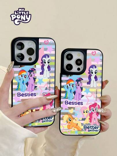 Hasbro MY LITTLE PONY Ốp điện thoại hình hoạt hình nữ tính có gương soi, quà tặng ngày lễ, đóng hộp, phù hợp với iPhone 17, 17 Air, 17 Pro, 17 Pro Max, 11, 12, 13, 14, 15, 16 Pro, 16 Pro Max, 14 Plus, 15 Plus, 16 Plus, 15 Pro Max, 16 Pro, 16 Pro Max
