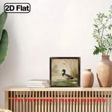 2D Flat, 1pc Rustic Mallard Duck Wooden Wall Art, 8x8 Inch, Polish Finish - Vibrant Duck Lotus Flower Scene, Ideal For Home Office Decor, No Electricity Needed, Perfect Holiday Gift Plaque Ornament. - 1 YEAR - View 11