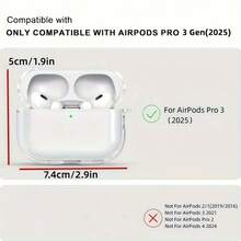 Funda protectora compatible con Apple Pro 3ra generación, material suave de TPU, diseño transparente, incluye kit de limpieza compatible con Apple Pro 3 - Blanco, resistente a los arañazos, carcasa rígida, poliuretano termoplástico, con kit de limpieza, compatible con Apple Pro 3 - Azul - Ver 4