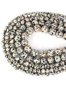 1 chuỗi hạt đá Jasper tự nhiên Dalmatian, hình tròn, kích thước 4, 6, 8, 10mm, dùng để làm trang sức, vòng tay và vòng cổ DIY. - Nhiều màu - Xem 9
