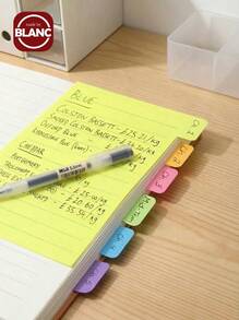 1 套 64 件粘性标签分隔器，配有明亮的便笺和学校索引标签，适合学生和成人学习用品 - 彩色 - 查看 2