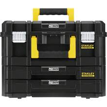 FatMax Pro-Stack Werkzeugkoffer Werkzeugbox leer Werkzeugkasten - Werkzeugkiste (21,5L Fassungsvermögen, mit 2 Schubladen und Organizern für Kleinteile, mit Metallschließen) FMST1-71981 - Einzel - Übersicht 2