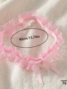 欧美新娘婚礼流行粉色蕾丝边蝴蝶结吊袜带性感腿链 - 粉色 - 查看 6