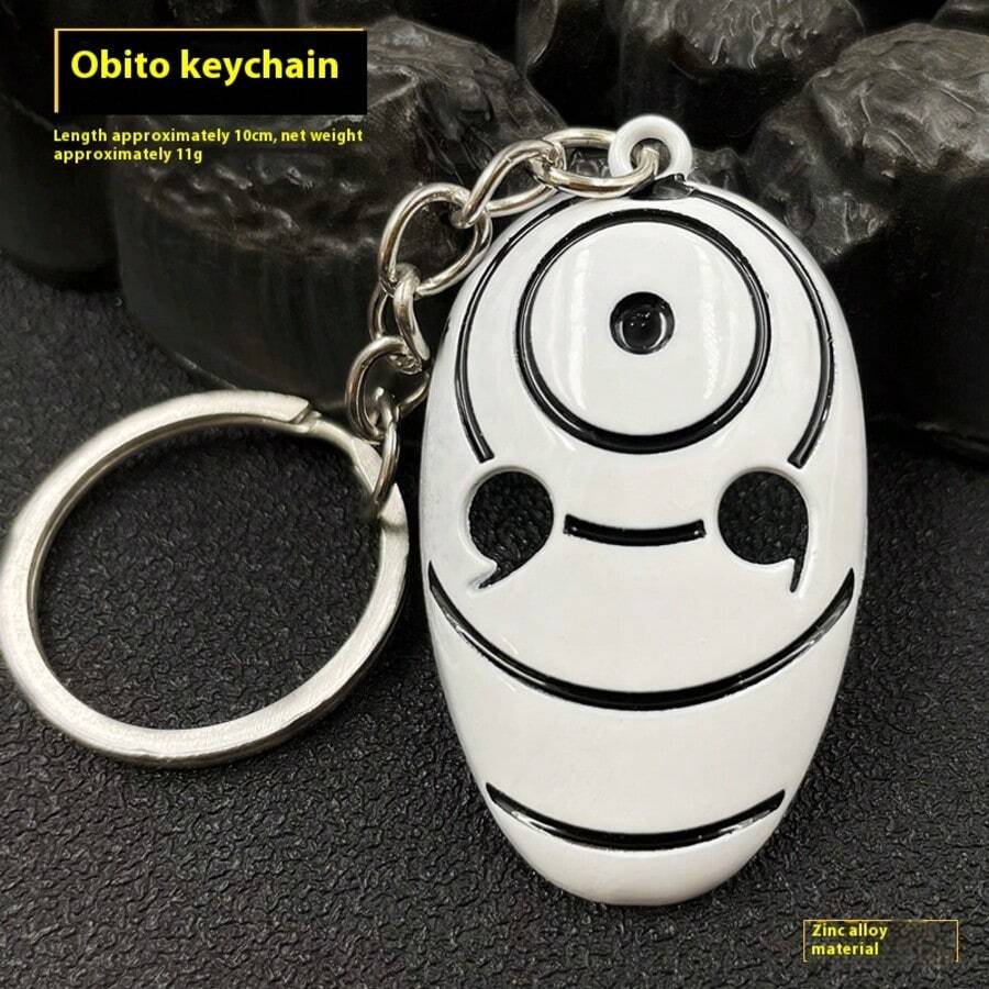 1pc Tobi/Obito Spiral Keychain - Metal Anime Merchandise For Fans | Authentic Themed Keyring, Perfect Gift For Enthusiasts - Multicolor - View 1