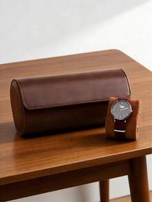 A Three-Dial Watch Storage Box Featuring Removable Padding, A Soft Velvet Interior Lining, A Secure Snap-Closure Mechanism, A Portable Watch Organizer, And A Storage Bag Suitable For Business Travel. An Excellent Gift For Father's Day. - Multicolor - View 6