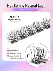 Rikuaild 120 sợi mi giả D-Curl, 8-16mm, tự dính, không cần keo, nối mi, mi giả mềm mại tự nhiên, trang điểm nhanh chóng, không cần tẩy keo, phù hợp cho người mới bắt đầu, thích hợp cho sinh hoạt hàng ngày, đám cưới, hẹn hò, tiệc tùng, lễ hội âm nhạc, Giáng sinh và các dịp khác. - màu đen - Xem 6