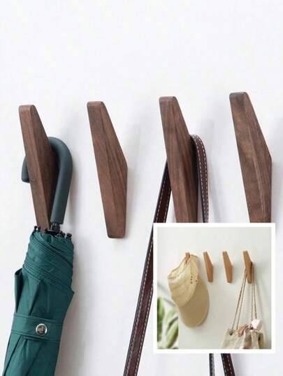 Ganci da parete in legno naturale, utilizzabili come appendiabiti, portachiavi decorativi, rastrelliere per cappelli/sciarpe/borse, mensole per il bagno, gioielli, appendiabiti per borse, ganci per la decorazione della casa