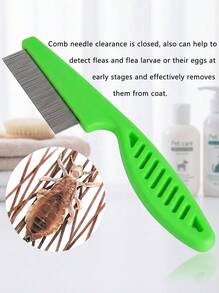 PETSIN 1 chiếc lược chải lông thú cưng và vết rách 2 trong 1 - Lược chải bọ chét bằng thép không gỉ cho chó và mèo, cắt tỉa hiệu quả và nhẹ nhàng loại bỏ lông rối và bọ chét, thích hợp cho chó và mèo - Nhiều màu - Xem 4