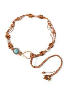 1pc Solid Color Polyester Waist Rope, Natural Seashell Accent, Versatile Boho Style For All Seasons - Handmade Waist Rope - View 11