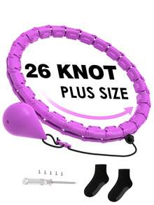 JKSHMYT Lingkaran Pemberat untuk Penurunan Berat Badan Dewasa, Kebugaran Ukuran Plus 51 Inci (132cm), 26 Mata Rantai yang Dapat Dilepas dengan Bola dan Kaus Kaki Kosong untuk DIY, Olahraga yang Cocok untuk Wanita dan Pemula - Purple - View 1
