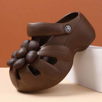 Dép lê ngoài trời cho nữ, dép lê đế dày dễ thương, dép bít mũi.