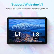 Qetupa Android 15 平板电脑，10.1 英寸屏幕，4GB 运行内存 + 64GB/128GB 机身存储，MTK 6762 八核 2.0GHz 处理器，500 万像素前置摄像头和 1300 万像素后置摄像头，高清 (1280x800) IPS 触摸屏，6000mAh 大容量电池，不支持 SIM 卡，适合作为男女礼品（不含适配器） - 灰色 - 查看 5