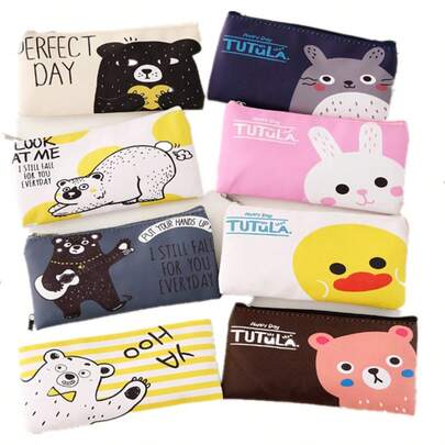 New Cute Cartoon Bear Pencil Case, High-Quality Student Stationery Bag, Reward Points Gift Pen Box Pencil Box