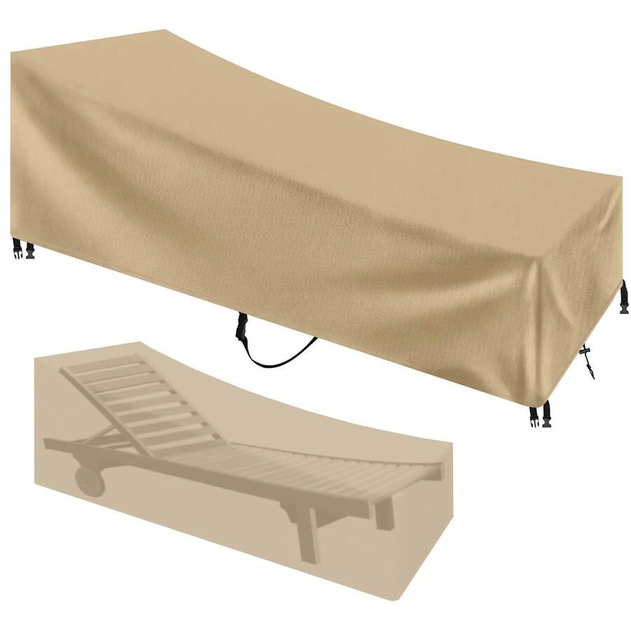 1 pieza Cubierta de cama a prueba de agua y duradera de tela Oxford 210D, adecuada para silla de jardín de mimbre, a prueba de lluvia/polvo/nieve, tamaño 210*75*40*80cm - Color caqui 210*75*40*80cm - Ver 1