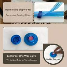 1/5/9/10 Pcs Jumbo Vacuum Storage Bags Set, Including 1 Manual Pump. These Bags Are Designed To Save Space, Provide Airtight Compression, And Protect Against Dust And Moisture - Multicolor - View 3