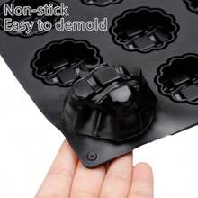 Waffle Molds3D Silicone Wle Mol 15 Caty Round S Wle Ing Mol  Cocte Dy Pastry Truffle Coe Cake Rat - BlackR0133 - View 5