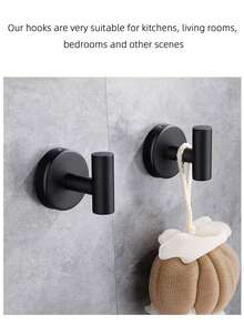 1pc/2pcs/4pcs Adhesive Suction Cup Hooks, Stainless Steel Strong Hooks, No Drilling Bathroom Key Holder Hooks, Hat Holder Sticky Hooks, Damage-Free Wall Hooks, Strong Adhesive Hooks, Stainless Steel Bathroom Hooks, Durable, Waterproof, Rust-Proof - Multicolor - View 2