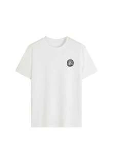 1件幼儿男童“牛奶动力”卡通图案休闲圆领短袖T恤 - 白色 - 查看 6