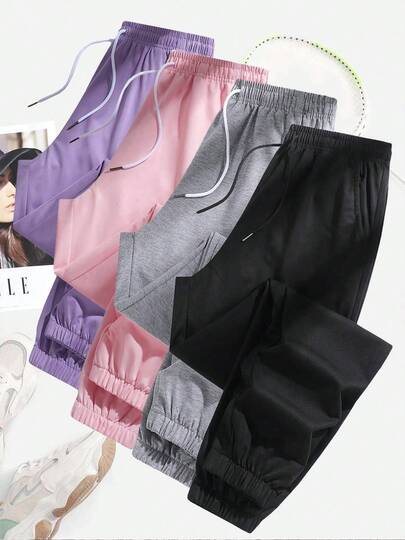 Pantalones jogger para mujer con bolsillos y cordón, adecuados para correr, uso casual, fitness, trotar y otros deportes de primavera