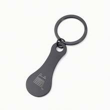 1 pieza Llavero creativo de carrito de compras de supermercado con láser, llavero de acero inoxidable con decoración de anillo de llave, accesorio de llavero con etiqueta anti-pérdida, estilo gótico Y2K lindo. Accesorio para automóvil, accesorio de cocina, carrito de compras - Multicolor - Ver 9