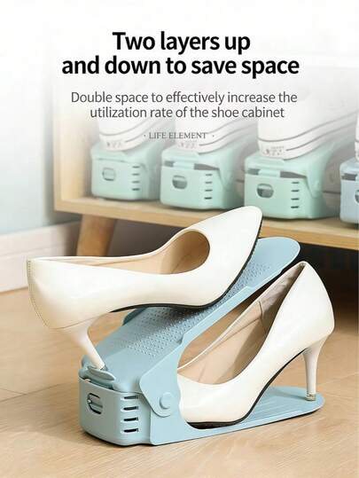 1/5 Stück doppelstöckiges verstellbares Schuhgestell, faltbarer Schuhorganizer für den Kleiderschrank, platzsparendes stapelbares Regal, Kunststoff Schuhaufbewahrung für den Schrank, Haushaltsorganisationstool