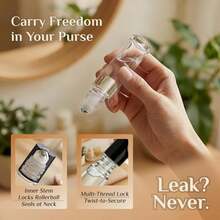 PrettyCare 24 Pack, 10 Ml Essential Oil Roller Bottles With Stainless Steel Roller Ball - Refillable Leak-Proof Empty Thick Clear Glass Roll On Bottles With Black Caps For Travel, Perfume - MàuF - Xem 7