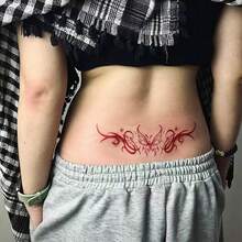 1pc Delicate Waist Chain Butterfly Tattoo Sticker, Waterproof & Long-Lasting, Elegant Waist & Abdomen Design For Women; 1pc Red Thorn Butterfly Temporary Tattoo Sticker, Waterproof & Long-Lasting, Sweet Waist & Abdomen Design For Women; 1pc Y2K Heart Waist Chain Tattoo Sticker, Long-Lasting & Smudge-Proof, Personalized Elegant Tattoo Sticker - Multicolor - View 10