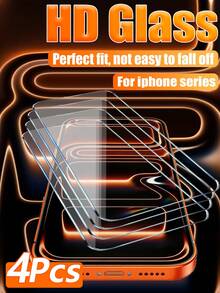 Bộ 4 miếng dán màn hình cường lực chống sốc cho iPhone 17 Pro Max, độ cứng 9H, dễ dàng lắp đặt, bảo vệ chống rơi vỡ chuẩn quân sự, tương thích với iPhone 17Pro/17Air/17/16Promax/16Pro/16plus/16/15Promax/15Pro/15plus/15/14/13/12/11, độ phân giải cao, trong suốt, chống trầy xước, không bọt khí, phù hợp cho sử dụng hàng ngày và văn phòng, phụ kiện điện thoại, tương thích với ốp lưng, quà tặng mùa xuân. - Trong sáng - Xem 9