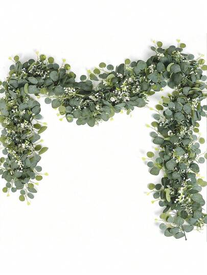 1Pc/8Pcs Eucalyptus Garland, 5.7FT Artificial Mixed Eucalyptus Vine, Green Hanging Wreath For Farmhouse Table Centerpiece, Mantel, Wedding Arch, Christmas Decor, Room Decor, Kitchen Decor, Wedding Decor, Table Decor, Centerpieces, Office Decor, Garden Decor, Outdoor Decor.