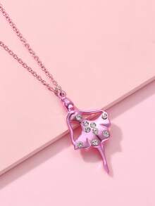 1 chiếc vòng cổ mặt dây chuyền hình nàng tiên cá và vũ công nữ đính đá lấp lánh, thời trang, sang trọng dành cho trẻ em, thích hợp để đeo hàng ngày, làm quà tặng hoặc trong các dịp lễ. - Nhiều màu - Xem 3