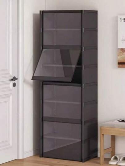 Multi-Tier Shoe Rack, Home Hallway Storage Shelf, Simple Dust-Proof Shoe Cabinet, Covered Shoe Rack Storage Shelf, Transparent Flip-Door Shoe Cabinet, Can Store Bags, Books, Clothes, Toys, Floor-Standing Home Dust-Proof Storage Cabinet, Multi-Layer Storage Rack