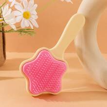 Customized Text Logo 5-Pointed Star Comb, Cute Star Massage Comb, Tangle-Free Smooth Hair Brush, Rounded Teeth Won't Hurt Scalp, Anti-Static Massage Brush, Portable Pocket Comb, Daily Hair Care Essential For Girls - Multicolor - View 11