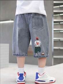 Quần short denim cho bé gái, kiểu dáng thời trang mùa hè mới. - Màu xanh lam - Xem 3