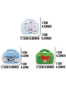 Disney Cartoon Makeup Bag Plush Cosmetic Storage Pouch Organizer With Handle Nick Wilde Judy Carrot Stitch Embroidery, Fabric & Zipper Closure, Large Capacity, Travel Toiletry Bag, School Office Stationery Storage Pouch, Cartoon Kawaii Accessories For Girls Students, Perfect Gift Set, Ideal For Gifting, Birthday Gift, Friendship Gift, Compact & Lightweight, Suitable For Travel - Multicolor - View 4