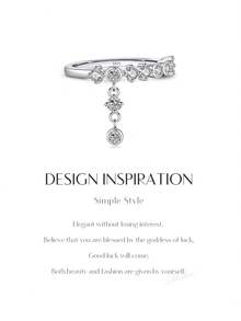Nhẫn đeo tay cao cấp bằng bạc Sterling 925 đính đá Zirconia tròn lấp lánh của MODIAN dành cho nữ, trang sức dự tiệc sang trọng. - Bạc - Xem 8