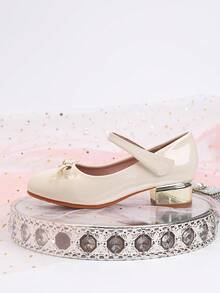 Bowknot Sweet Outdoor Casual Shoes For Girls, Spring/Summer - Apricot - View 5