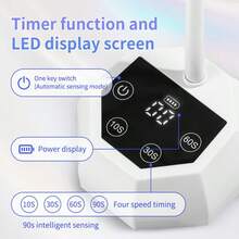 Lampu Kuku UV LED Portabel Isi Ulang, Pengering Kuku Nirkabel dengan Kabel USB, Cocok untuk Kuku Gel dan Stiker Kuku, dengan Sensor Otomatis dan 4 Pengaturan Timer, untuk Salon Kuku Profesional dan Penggunaan di Rumah - Putih - View 6