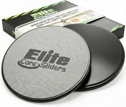 Elite Sportz Core Sliders For Working Out - Pack Of 2 Compact, Dual Sided Gliding Discs For Full Body Workout On Carpet Or Hardwood Floor - Fitness &Amp; Home Exercise Equipment - Small Gift For Athletes