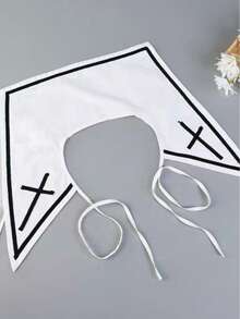 1 Pc Cross Print With Fashionable Fake Collar, Paired With A Versatile Collar For Women In Shirts And Dresses - Black Belt Type 10 White - View 6