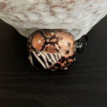 Cheetah,Leopard Print Semi-Transparent Leopard Print Patchwork + Hoop Pro 3/2, 4/3/2 Case, Fashionable Women Earphone Case, Minimalist Earphone Cover Compatible With Apple - Brown - View 11