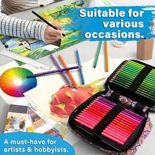 Hộp đựng bút chì màu dung tích lớn 72/120 ngăn, có khóa kéo, thiết kế nhỏ gọn, phù hợp cho người lớn, họa sĩ, nhà văn và những người yêu nghệ thuật. - xanh quân đội - Xem 6