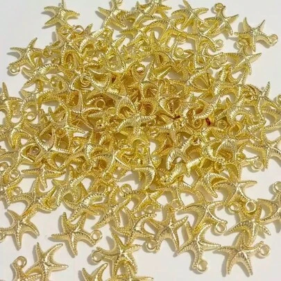 20pcs Vacation & Ocean Style Plastic Starfish CCB Pendant Charms, DIY Beaded Bracelet Necklace Jewelry Accessories