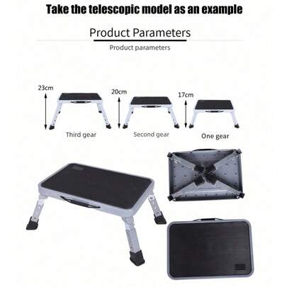 1pc Foldable Step Stool | Folding Stool, Non-Slip Ladder - Lightweight PP Space-Saving Footstool For Kitchen, Garage, Camping Storage - Adult Home Helper And Camping Accessory (Spring Cleaning, Home Organization, Camping Gear, Garage Upgrade, Portable Necessity)
